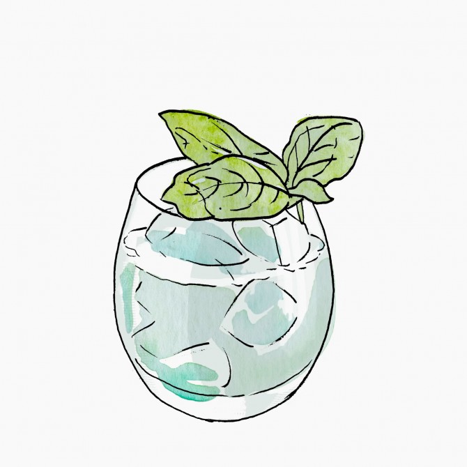 Gin and Basil Smash cocktail